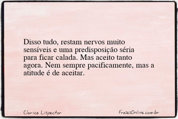 Frase de Clarice Lispector