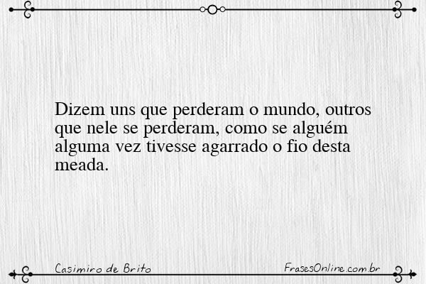 Frase de Casimiro de Brito