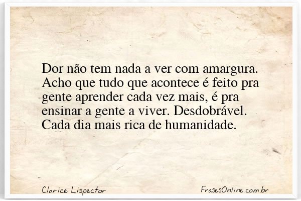 Frase de Clarice Lispector