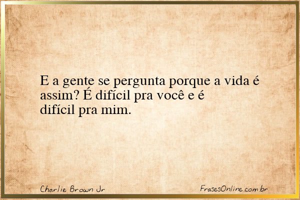 Frase de Charlie Brown Jr