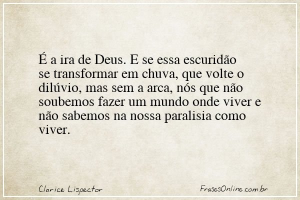 Frase de Clarice Lispector