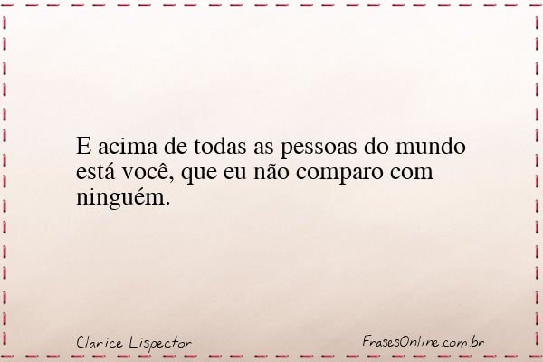 Frase de Clarice Lispector