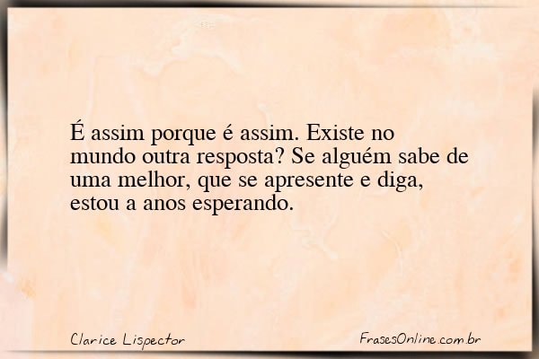 Frase de Clarice Lispector