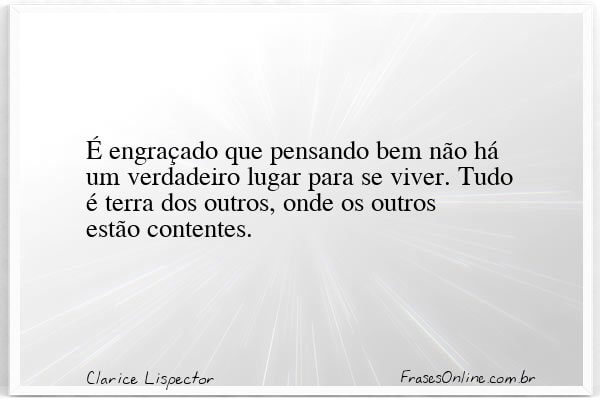 Frase de Clarice Lispector