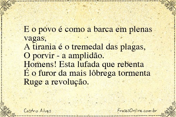 Frase de Castro Alves