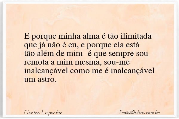 Frase de Clarice Lispector