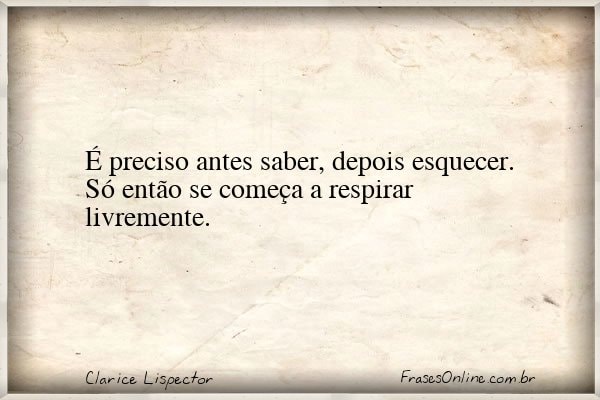 Frase de Clarice Lispector
