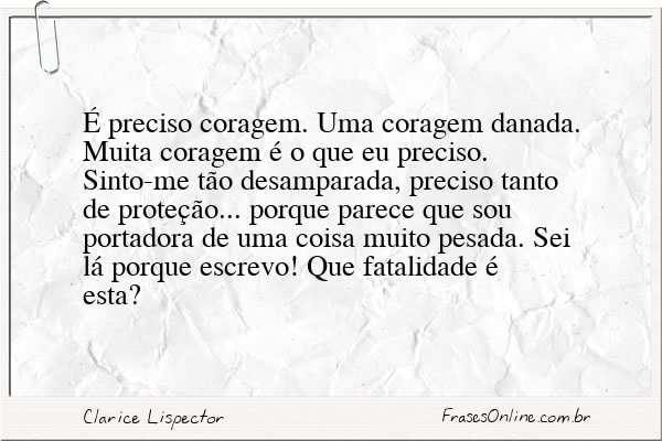 Frase de Clarice Lispector