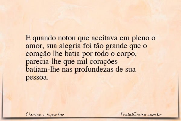 Frase de Clarice Lispector