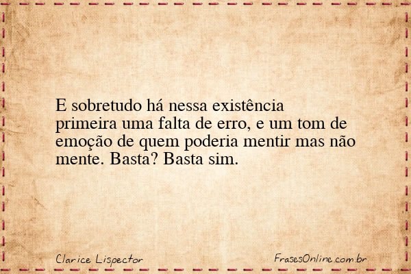 Frase de Clarice Lispector