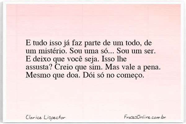 Frase de Clarice Lispector