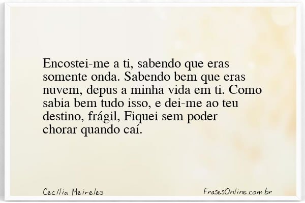 Frase de Cecília Meireles