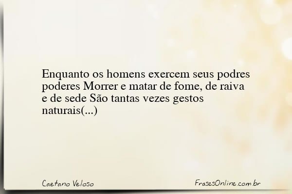 Frase de Caetano Veloso