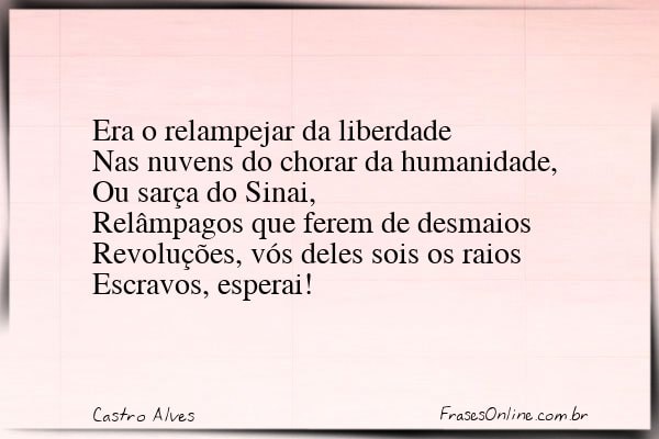 Frase de Castro Alves