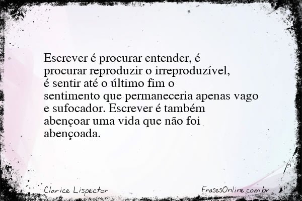 Frase de Clarice Lispector