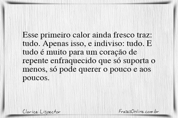 Frase de Clarice Lispector