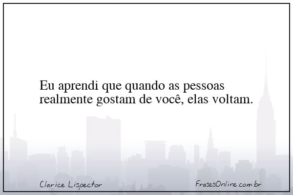 Frase de Clarice Lispector