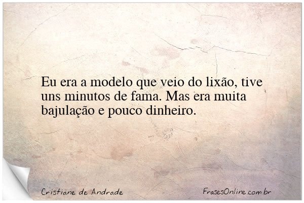 Frase de Cristiane de Andrade