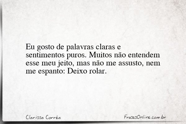 Frase de Clarissa Corrêa