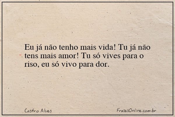 Frase de Castro Alves