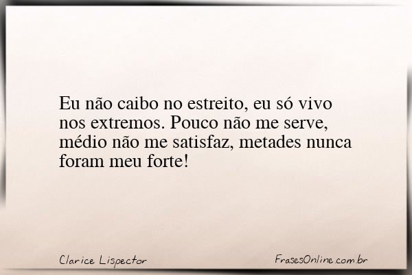 Frase de Clarice Lispector