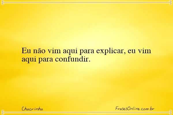 Frase de Chacrinha