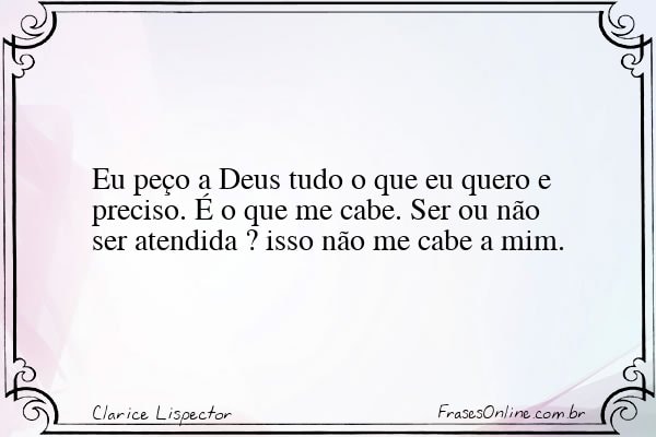 Frase de Clarice Lispector