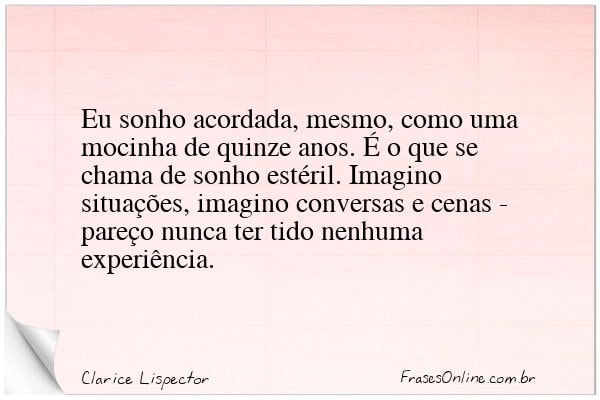Frase de Clarice Lispector
