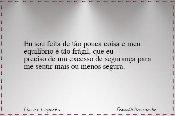 Frase de Clarice Lispector