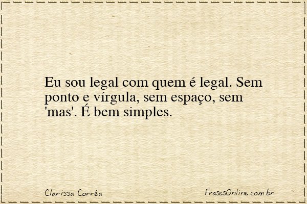 Frase de Clarissa Corrêa