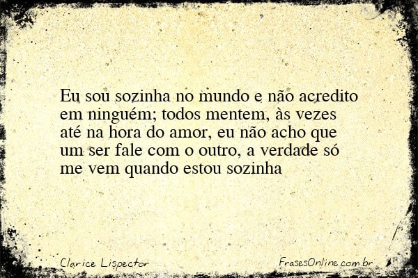 Frase de Clarice Lispector