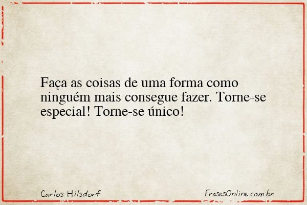 Frase de Carlos Hilsdorf