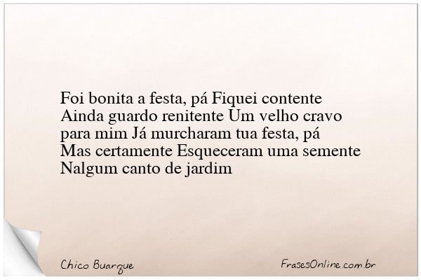Frase de Chico Buarque