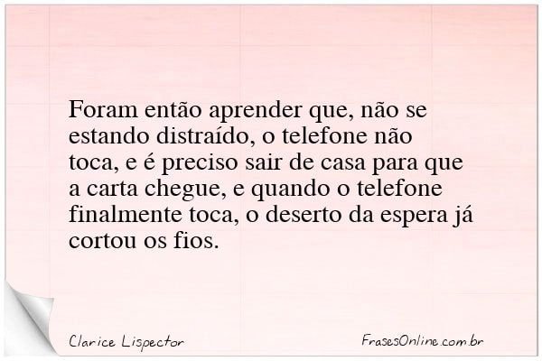 Frase de Clarice Lispector