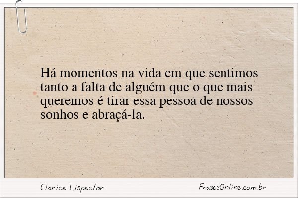 Frase de Clarice Lispector