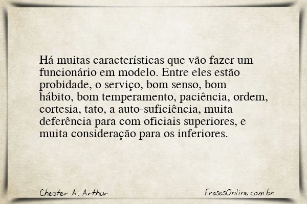 Frase de Chester A. Arthur