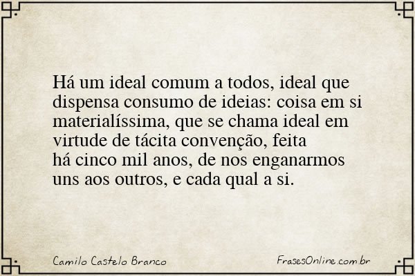Frase de Camilo Castelo Branco