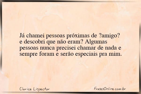 Frase de Clarice Lispector