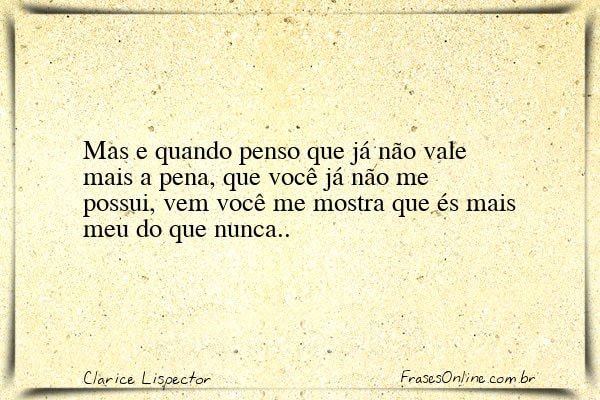 Frase de Clarice Lispector