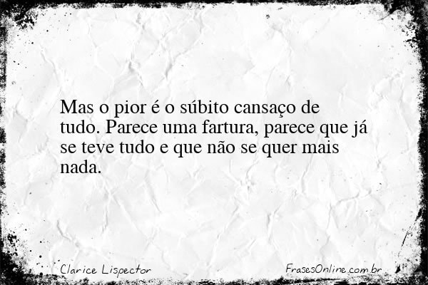 Frase de Clarice Lispector