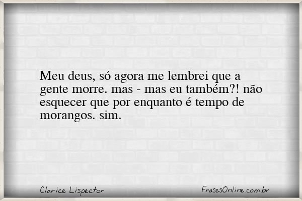 Frase de Clarice Lispector