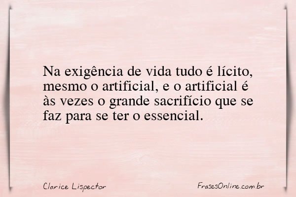 Frase de Clarice Lispector