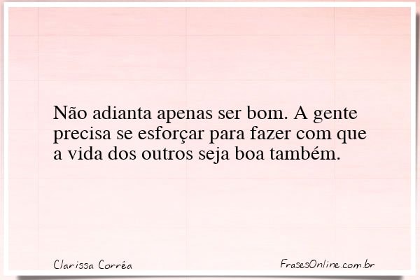 Frase de Clarissa Corrêa