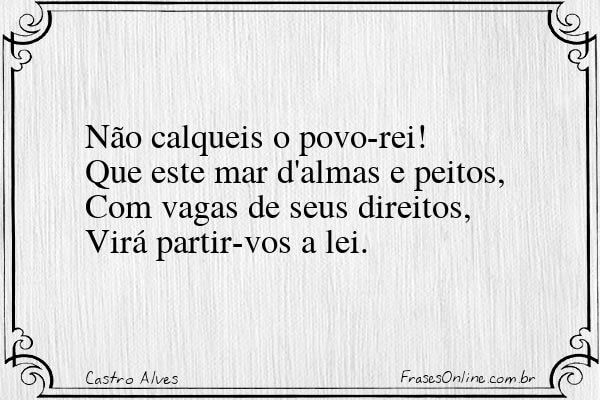 Frase de Castro Alves