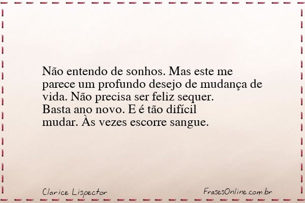 Frase de Clarice Lispector