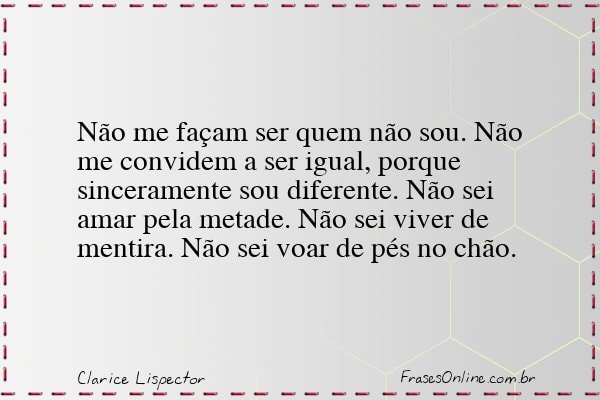 Frase de Clarice Lispector
