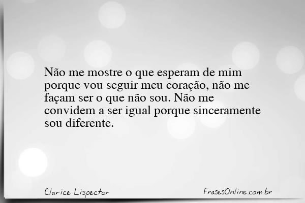 Frase de Clarice Lispector