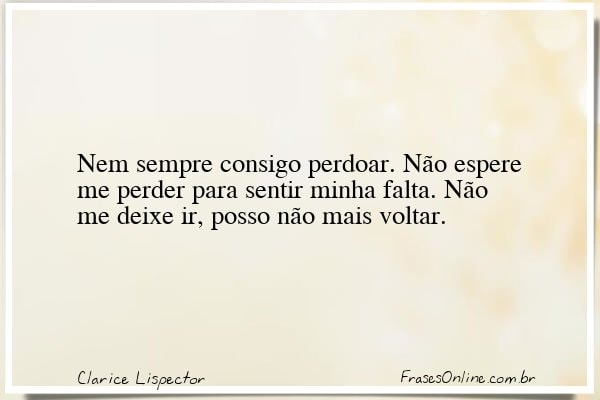 Frase de Clarice Lispector