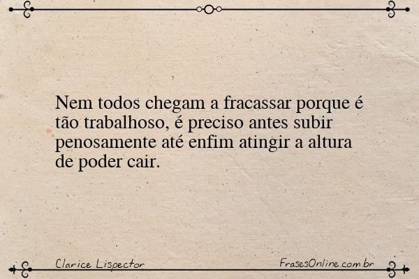 Frase de Clarice Lispector