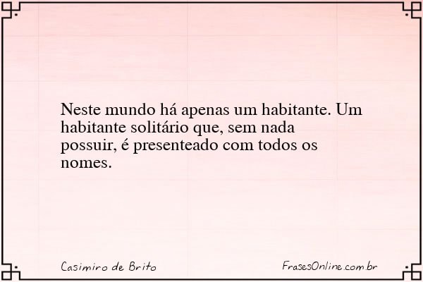 Frase de Casimiro de Brito